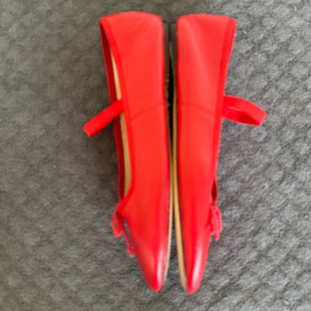 Loeffler Randall Leonie Red Leather Ballet Flats Size 9.5 - Picture 4 of 6